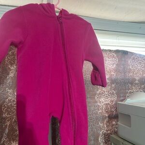 wonder nation Bright Fuchsia Fleece Hooded One-Piece